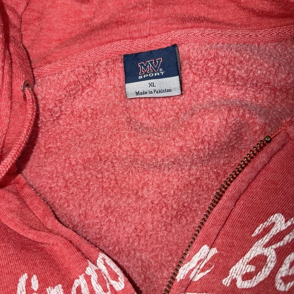 MV Sport Huntington Beach California Full Zip‎ Hoodie Pink XL Surf Beach Graphic